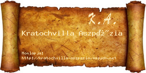 Kratochvilla Aszpázia névjegykártya